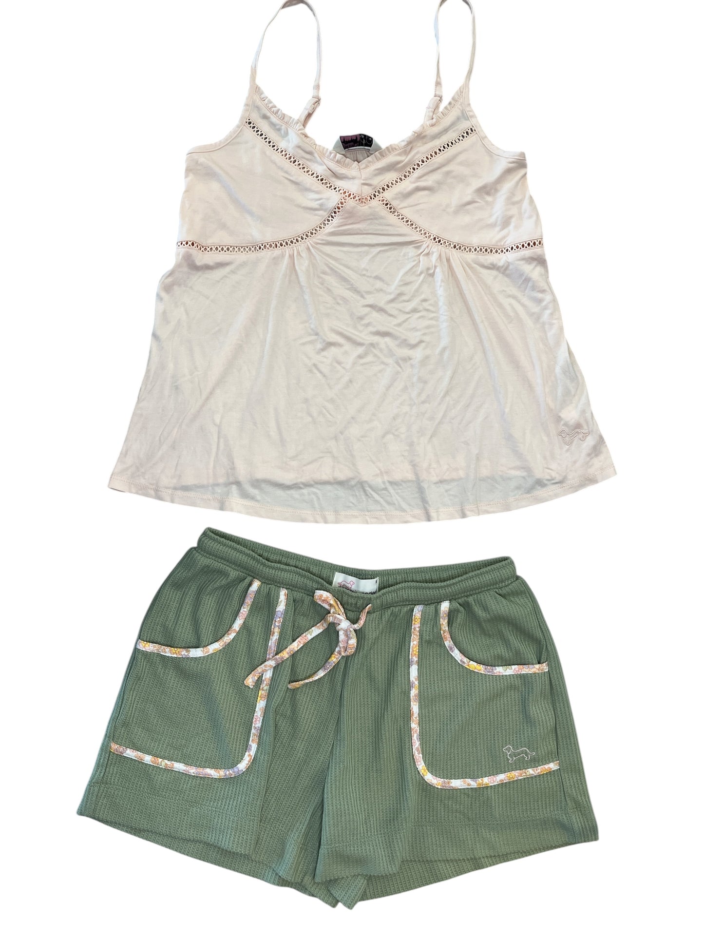 Lounge Set Shorts By Clothes Mentor In Green & Pink, Size: S