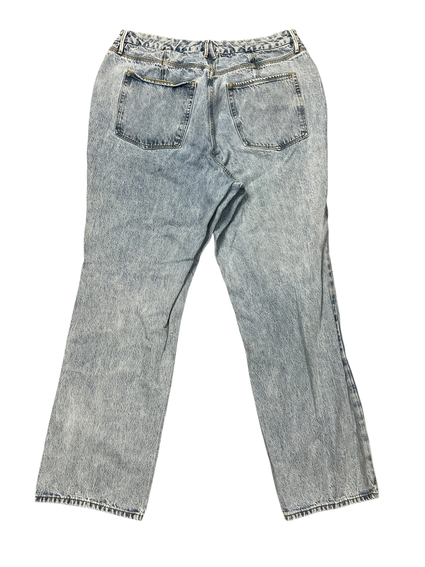 Jeans Straight By Good American In Blue Denim, Size:16
