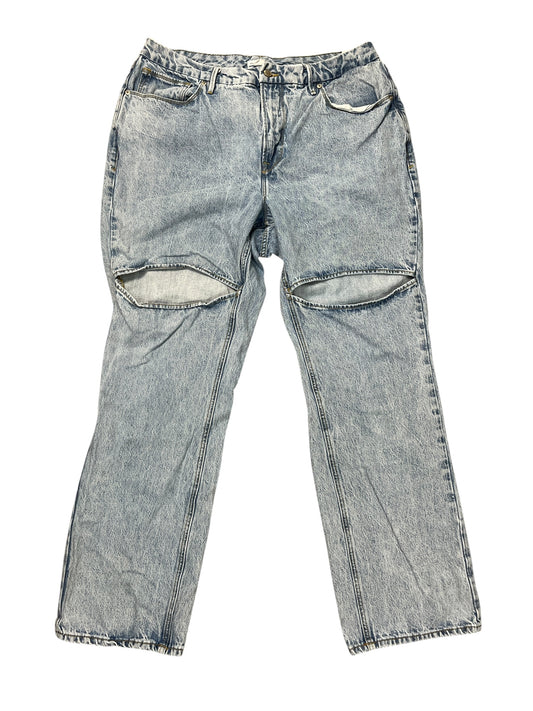 Jeans Straight By Good American In Blue Denim, Size:16