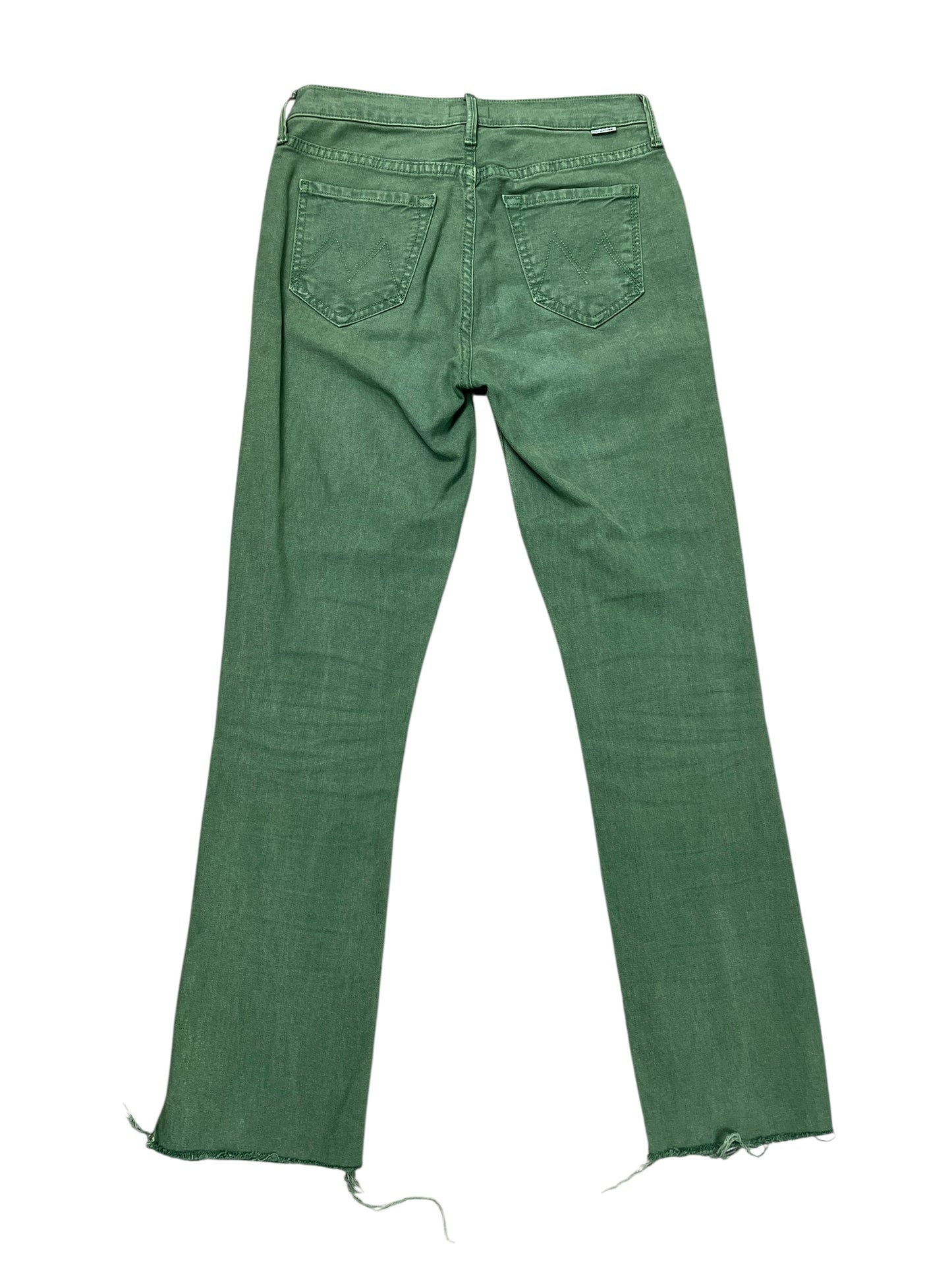 Jeans Straight By Mother In Green Denim, Size:0