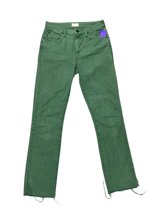 Jeans Straight By Mother In Green Denim, Size:0