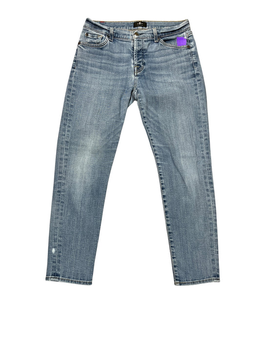 Jeans Straight By 7 For All Mankind In Blue Denim, Size:6