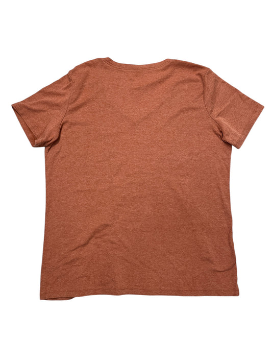 Top Ss Basic By Eddie Bauer In Orange, Size:2X