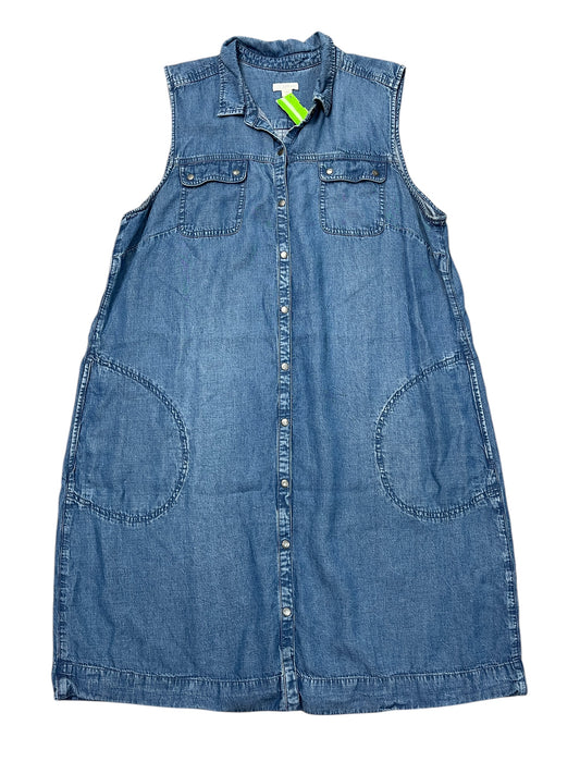 Dress Casual Midi By J. Jill In Blue Denim, Size:Xl