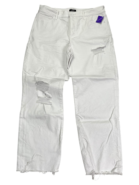 Jeans Straight By Express In White Denim, Size:12