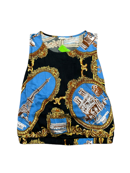 Blouse Sleeveless By Tiny In Black & Blue, Size:M