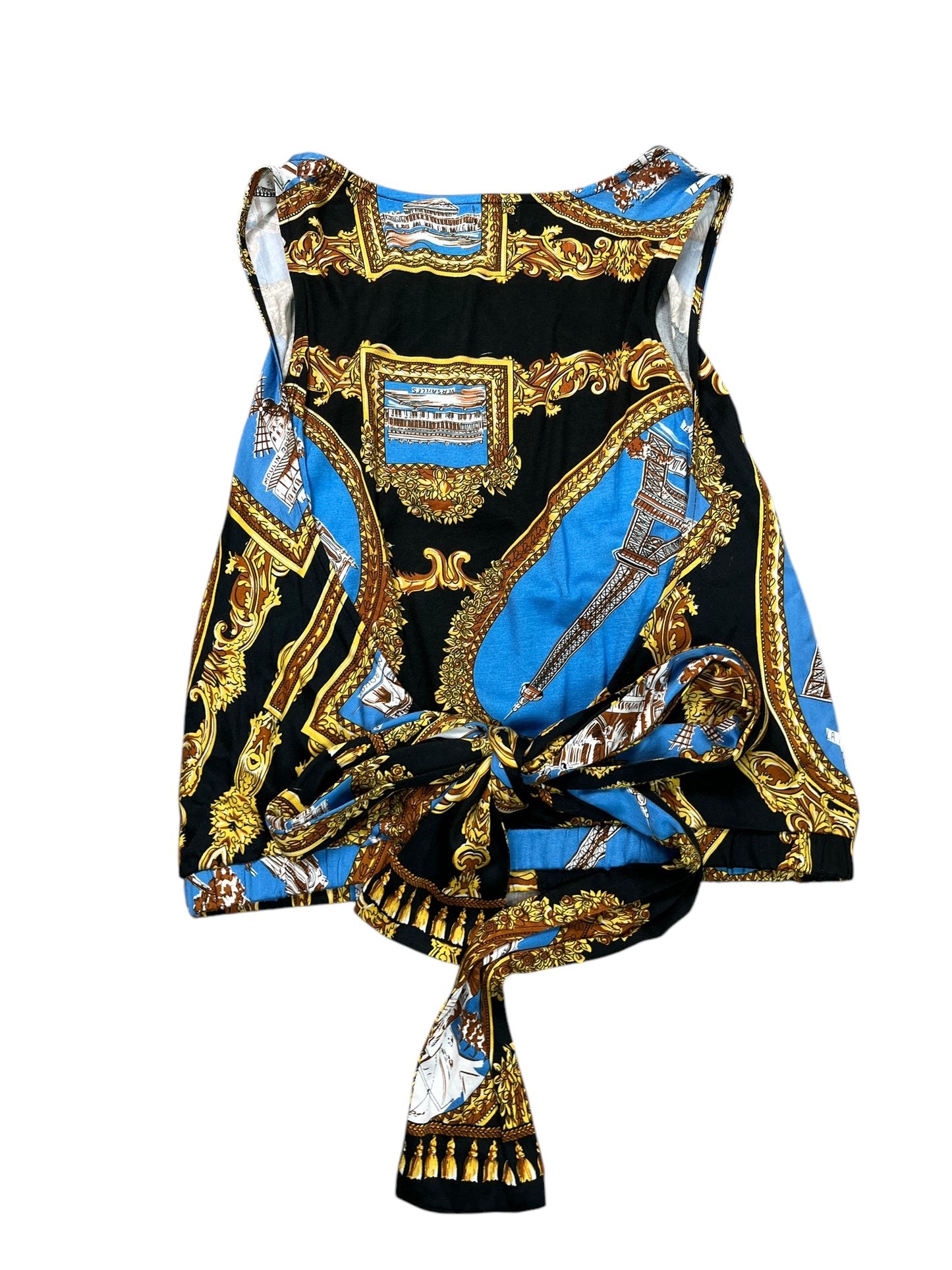 Blouse Sleeveless By Tiny In Black & Blue, Size:M