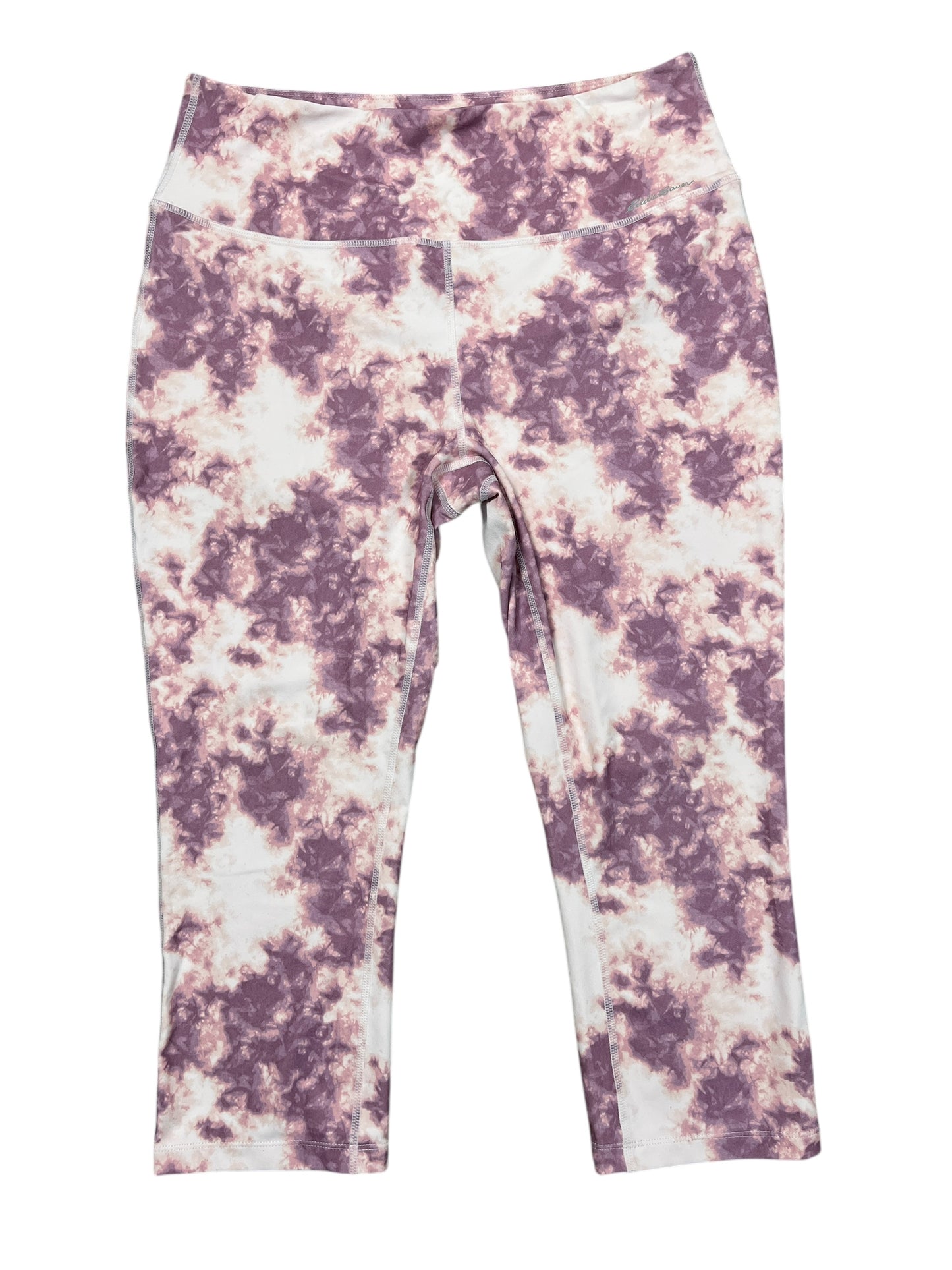 Athletic Leggings Capris By Eddie Bauer In Pink & Purple, Size:L