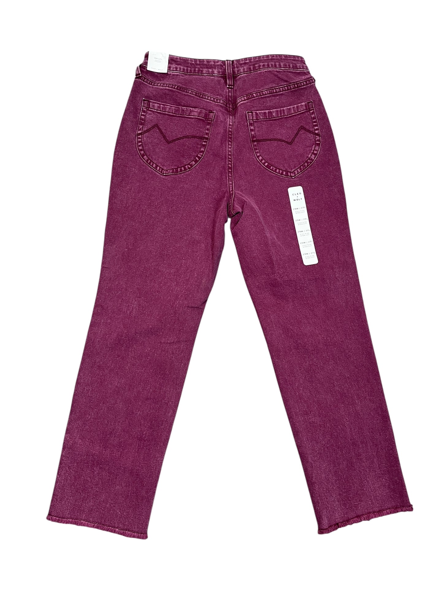 Jeans Straight By CLEO + WOLF In Purple Denim, Size:8