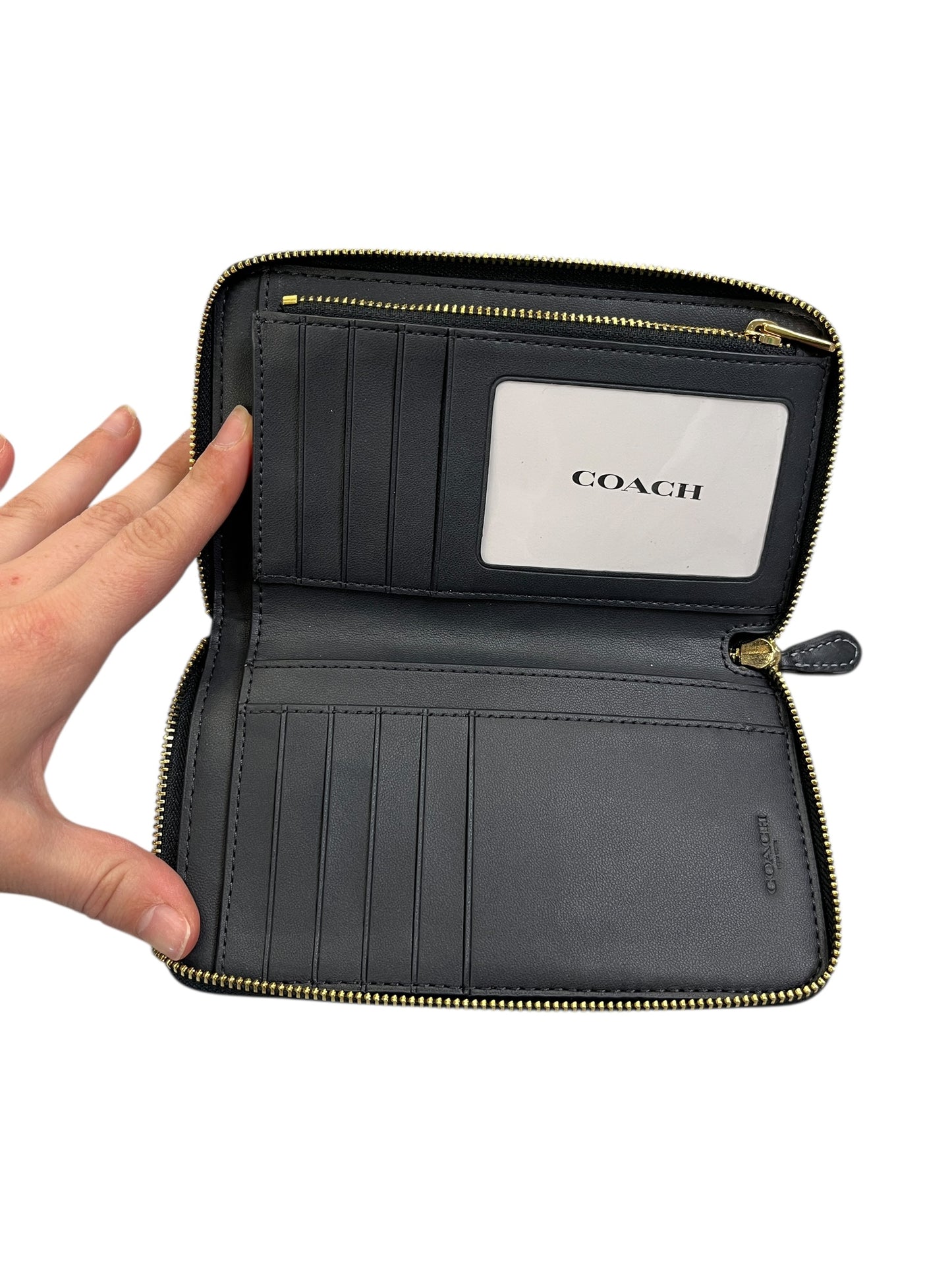 Wallet Designer By Coach In Blue & Yellow, Size:Small