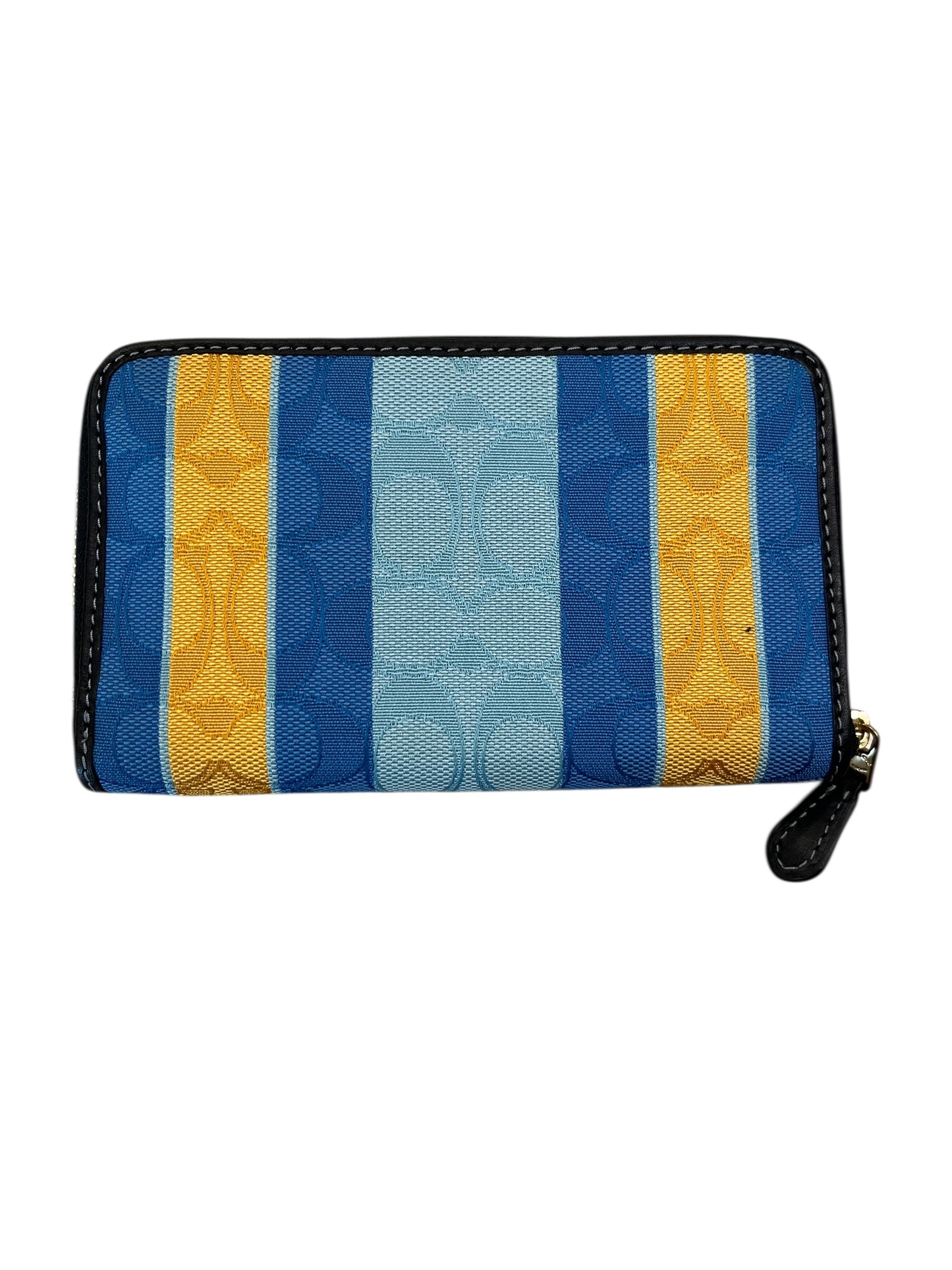 Wallet Designer By Coach In Blue & Yellow, Size:Small