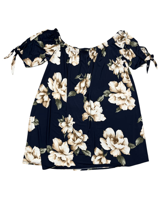 Dress Casual Short By Chicsoul In Navy, Size:2X