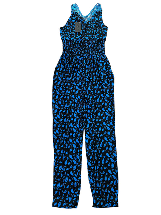 Jumpsuit By J&W In Black & Blue, Size:Xxxl