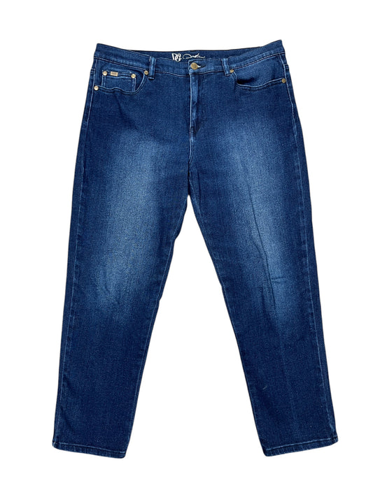 Jeans Straight By Diane Gilman In Blue Denim, Size:14P