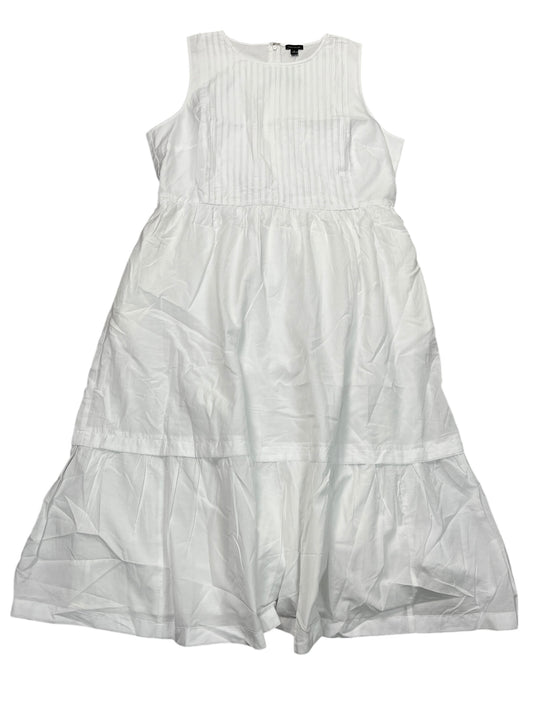 Dress Casual Midi By Ann Taylor In White, Size:Xlp