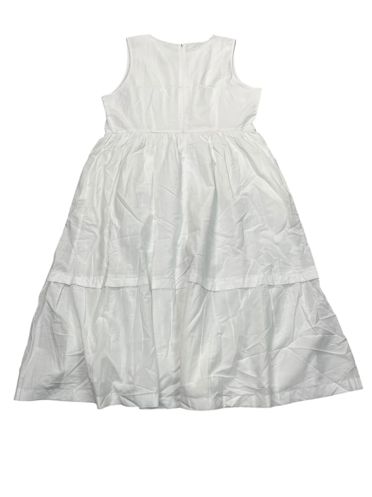 Dress Casual Midi By Ann Taylor In White, Size:Xlp