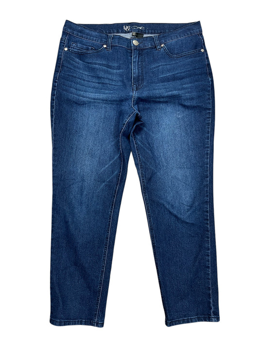 Jeans Straight By Diane Gilman In Blue Denim, Size:14P