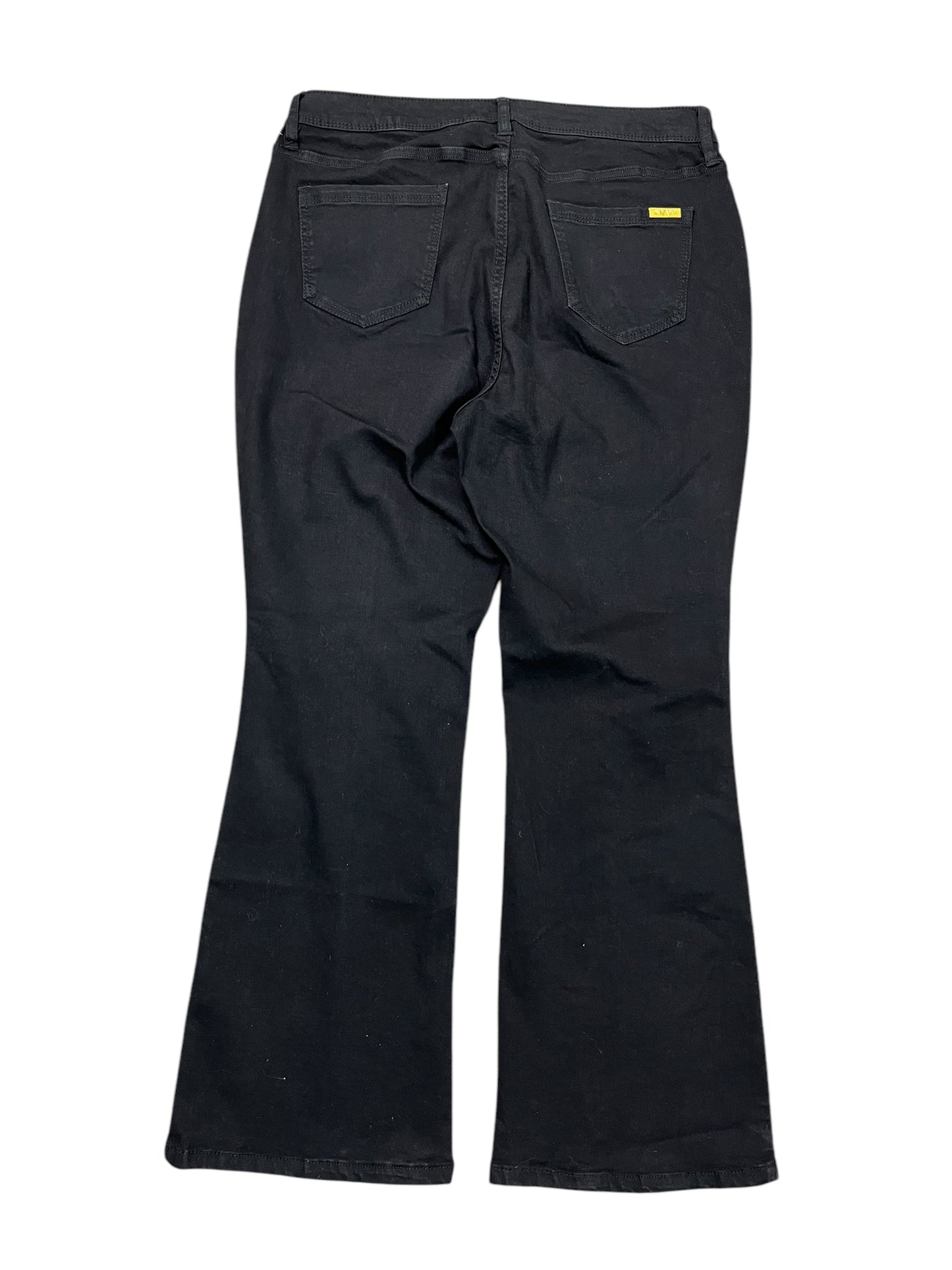 Jeans Flared By Iman Hsn In Black Denim, Size:16
