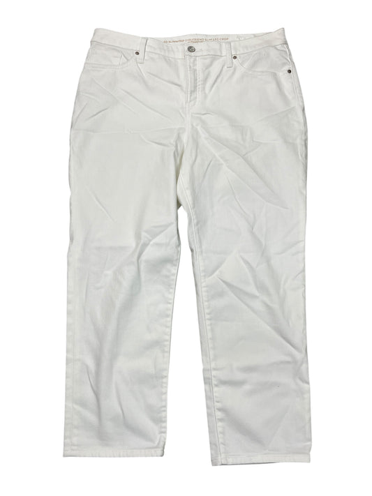 Jeans Cropped By Chicos In White Denim, Size:12