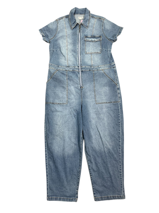 Jumpsuit By Ava & Viv In Blue Denim, Size:Xxl