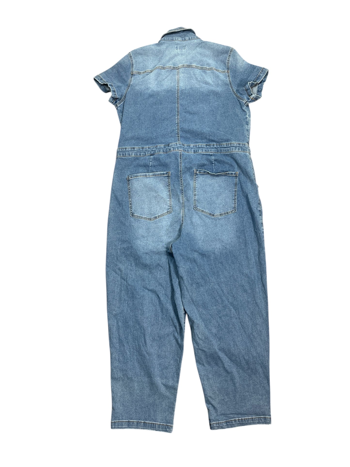 Jumpsuit By Ava & Viv In Blue Denim, Size:Xxl