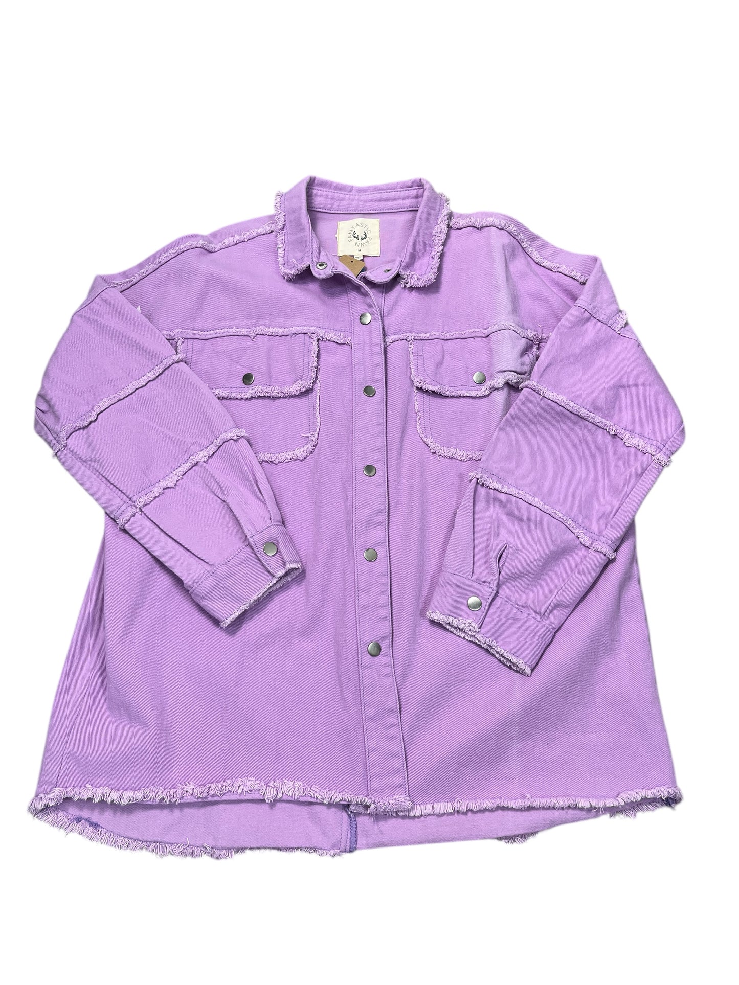 Jacket Denim By Fantastic Fawn In Purple Denim, Size:M