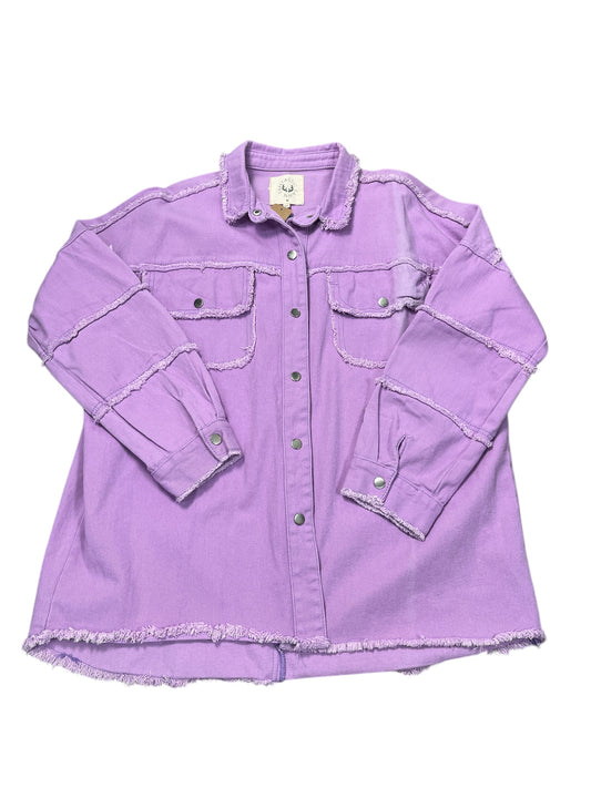 Jacket Denim By Fantastic Fawn In Purple Denim, Size:M