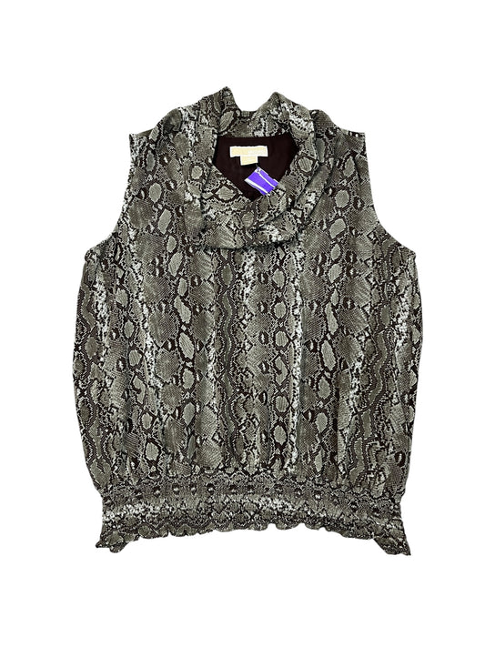 Blouse Designer By Michael By Michael Kors In Snakeskin Print, Size:1X