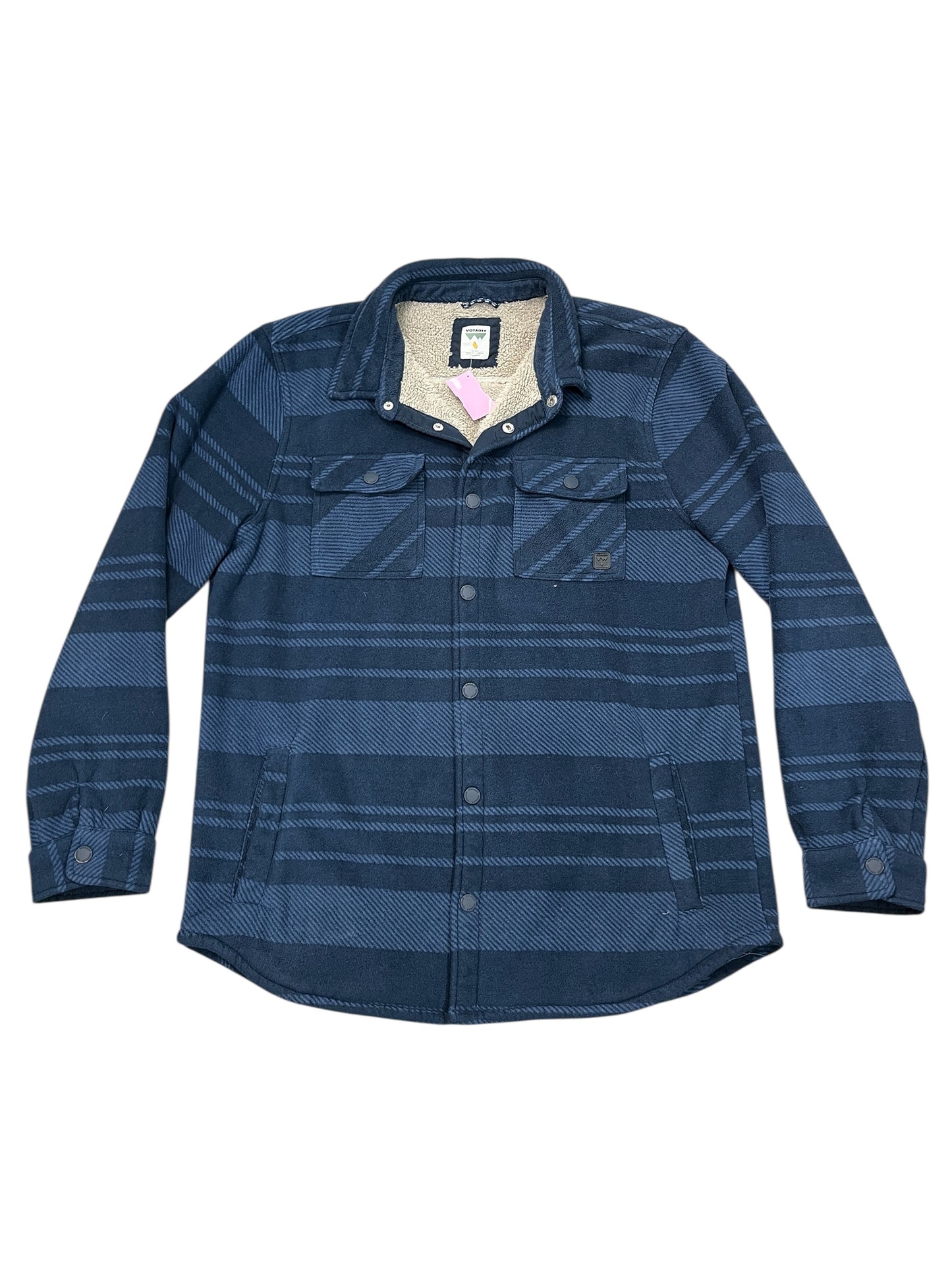 Jacket Shirt By Clothes Mentor In Navy, Size:Xl