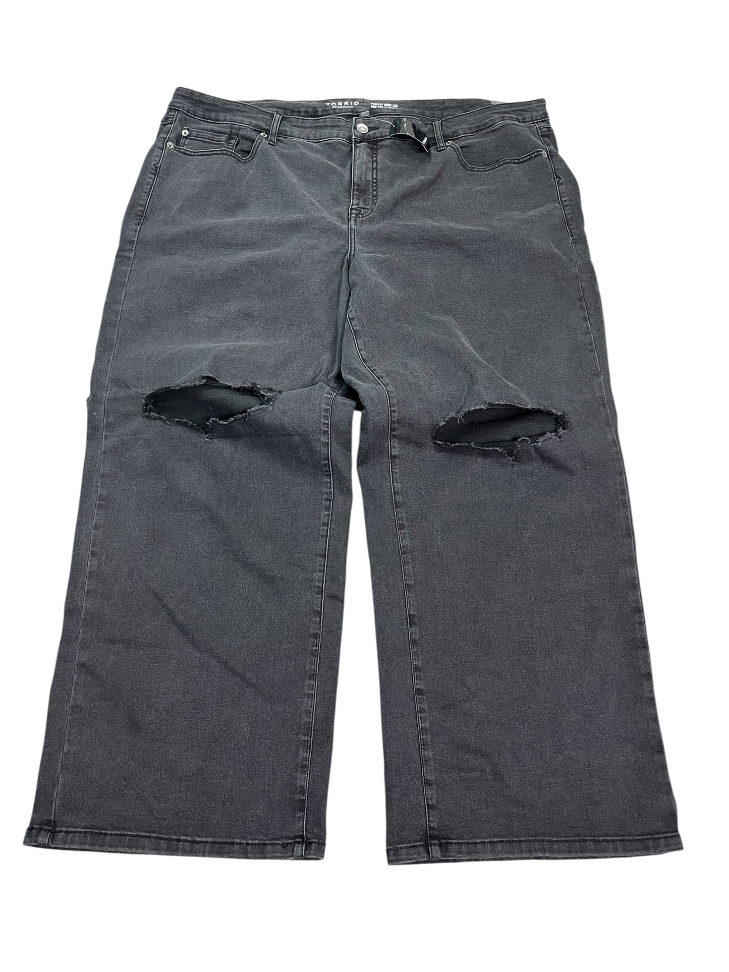 Jeans Wide Leg By Torrid In Grey Denim, Size:24