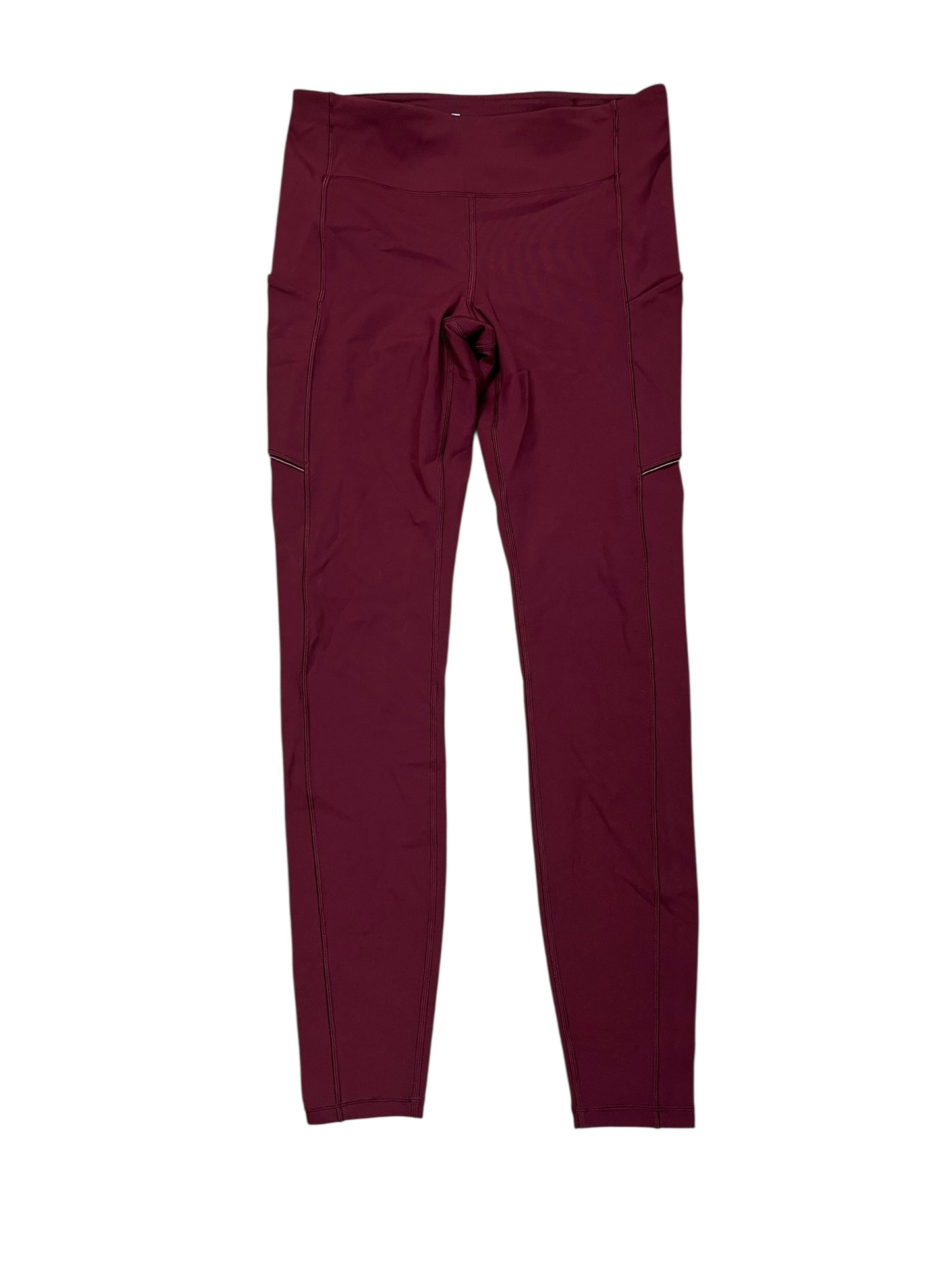 Athletic Leggings By Lululemon In Maroon, Size:M