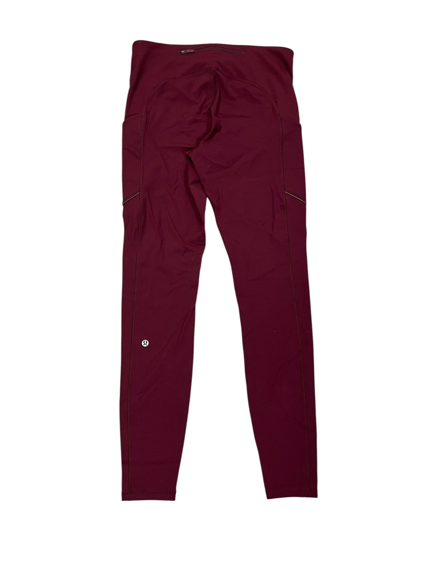 Athletic Leggings By Lululemon In Maroon, Size:M