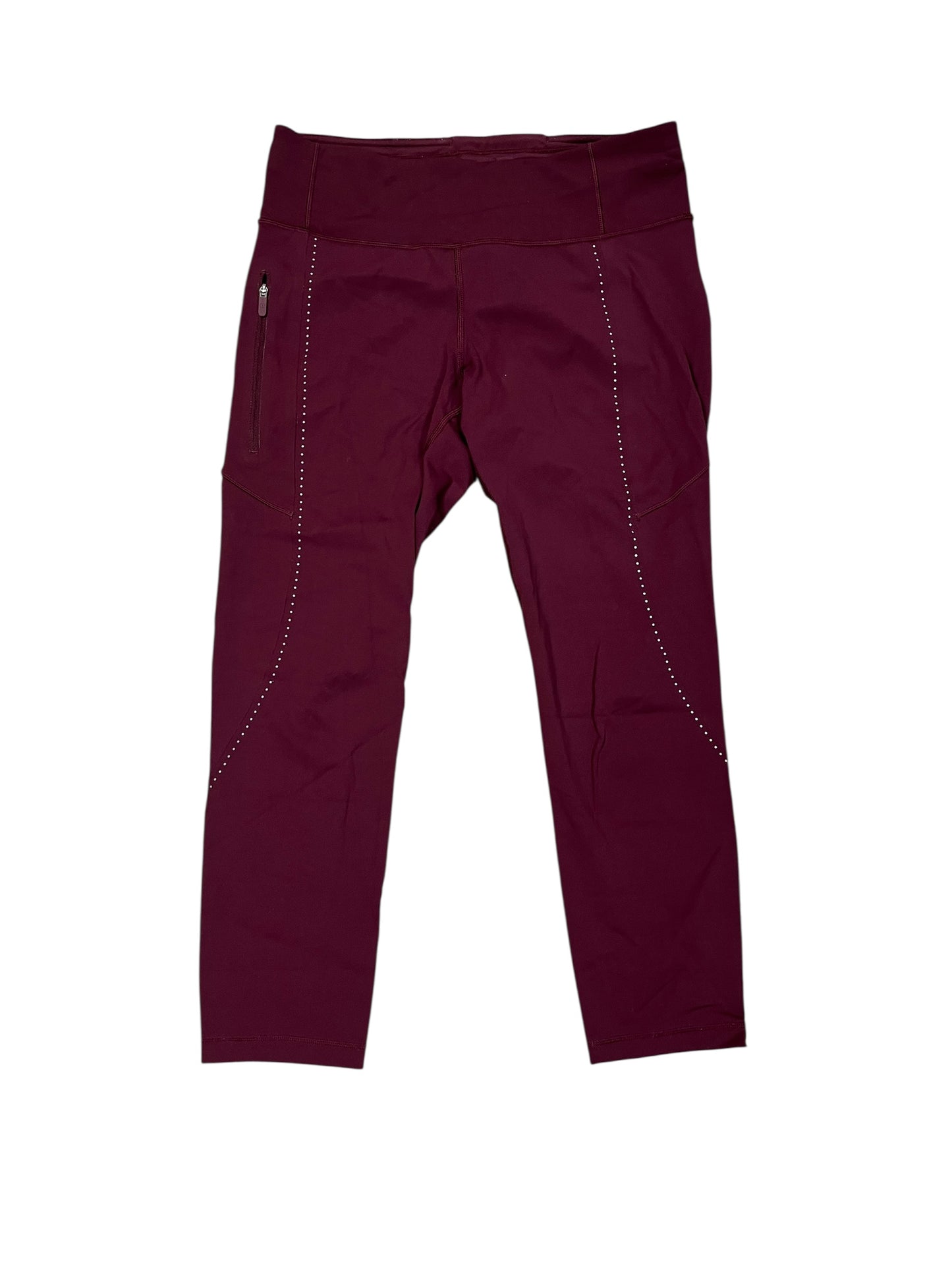 Athletic Leggings By Lululemon In Maroon, Size:M