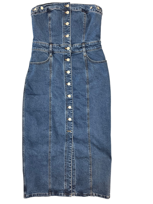 Dress Casual Midi By Madewell In Blue Denim, Size:M