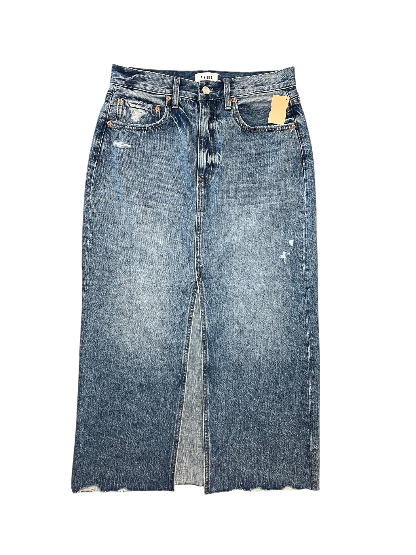 Skirt Maxi By Pistola In Blue Denim, Size:M