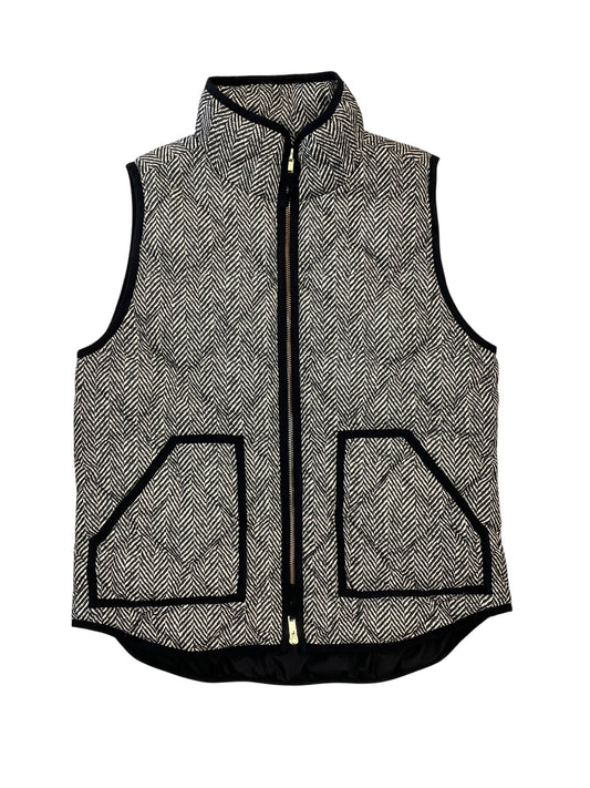 Vest Puffer & Quilted By J. Crew In Black & Cream, Size:M