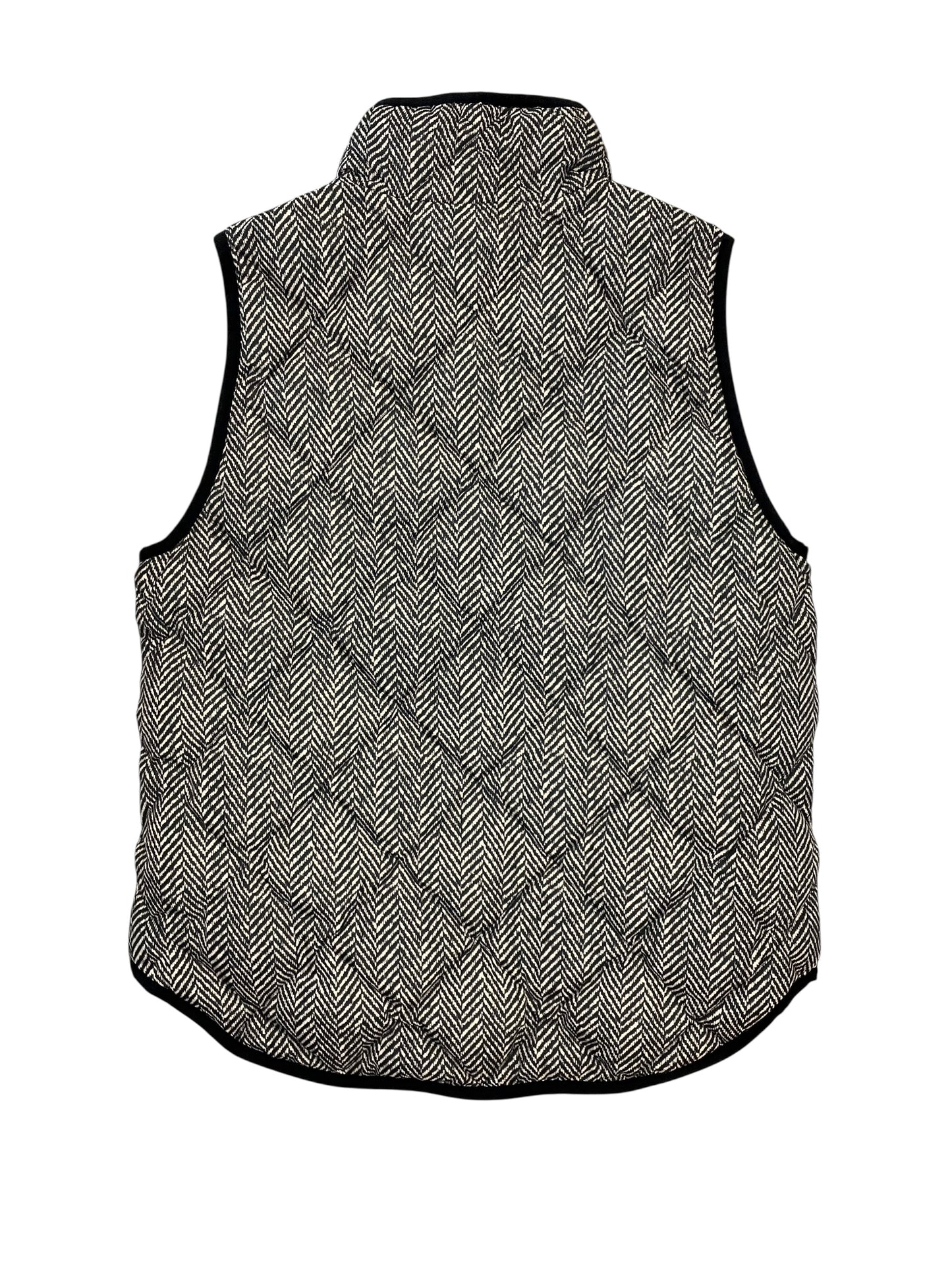Vest Puffer & Quilted By J. Crew In Black & Cream, Size:M