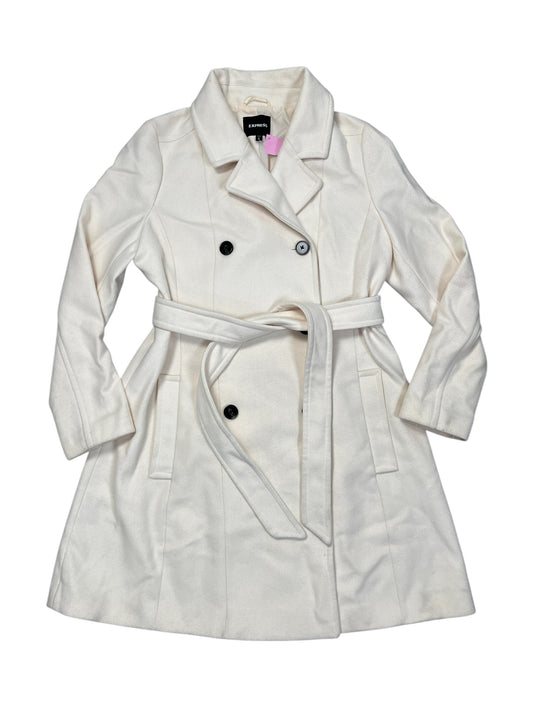 Coat Peacoat By Express In White, Size:L