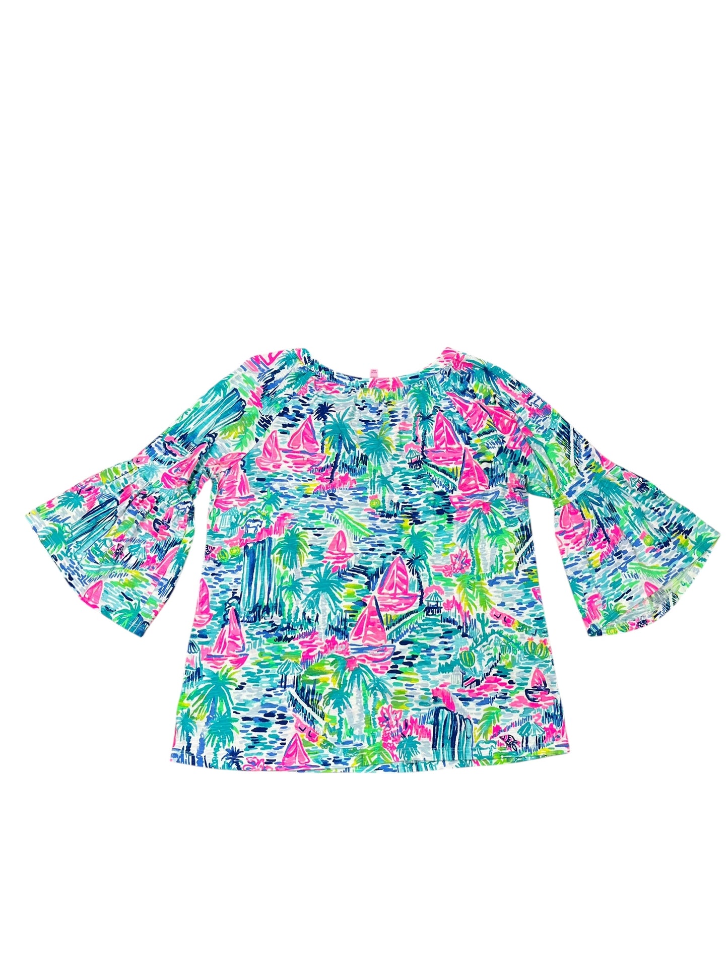 Blouse 3/4 Sleeve By Lilly Pulitzer In Multi, Size:M
