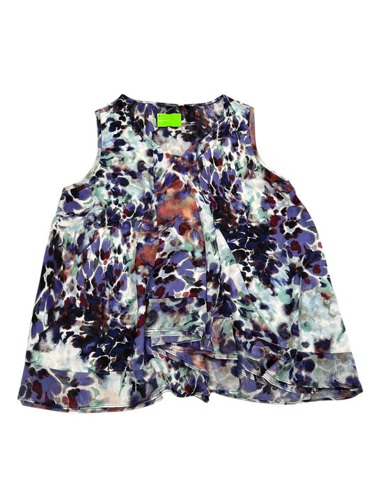 Blouse Sleeveless By Simply Vera In Blue, Size:1X