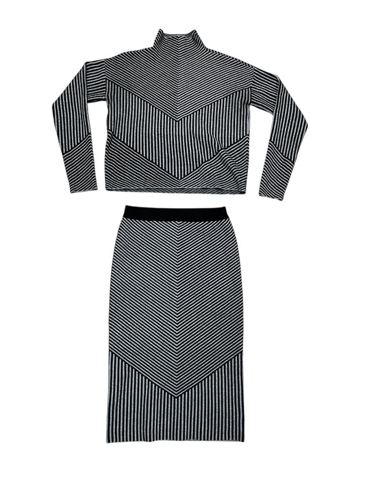 Skirt Set 2Pc By Tahari In Black & Grey, Size:Xs