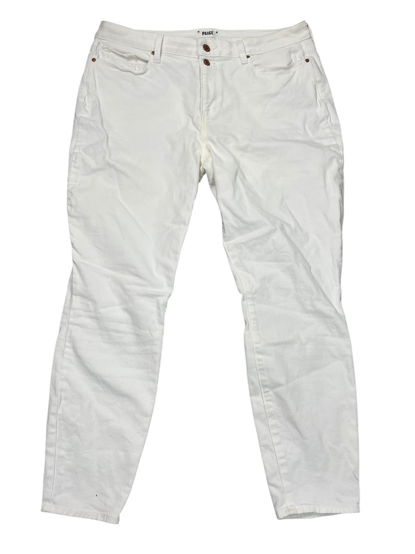 Jeans Straight By Paige In White Denim, Size:18