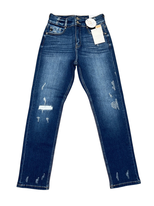 Jeans Straight By Kancan In Blue Denim, Size:4