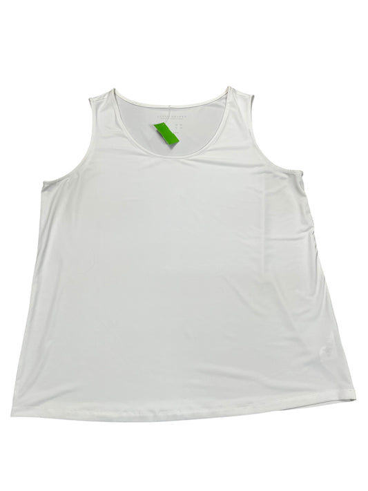 Tank Top By Susan Graver In White, Size:1X