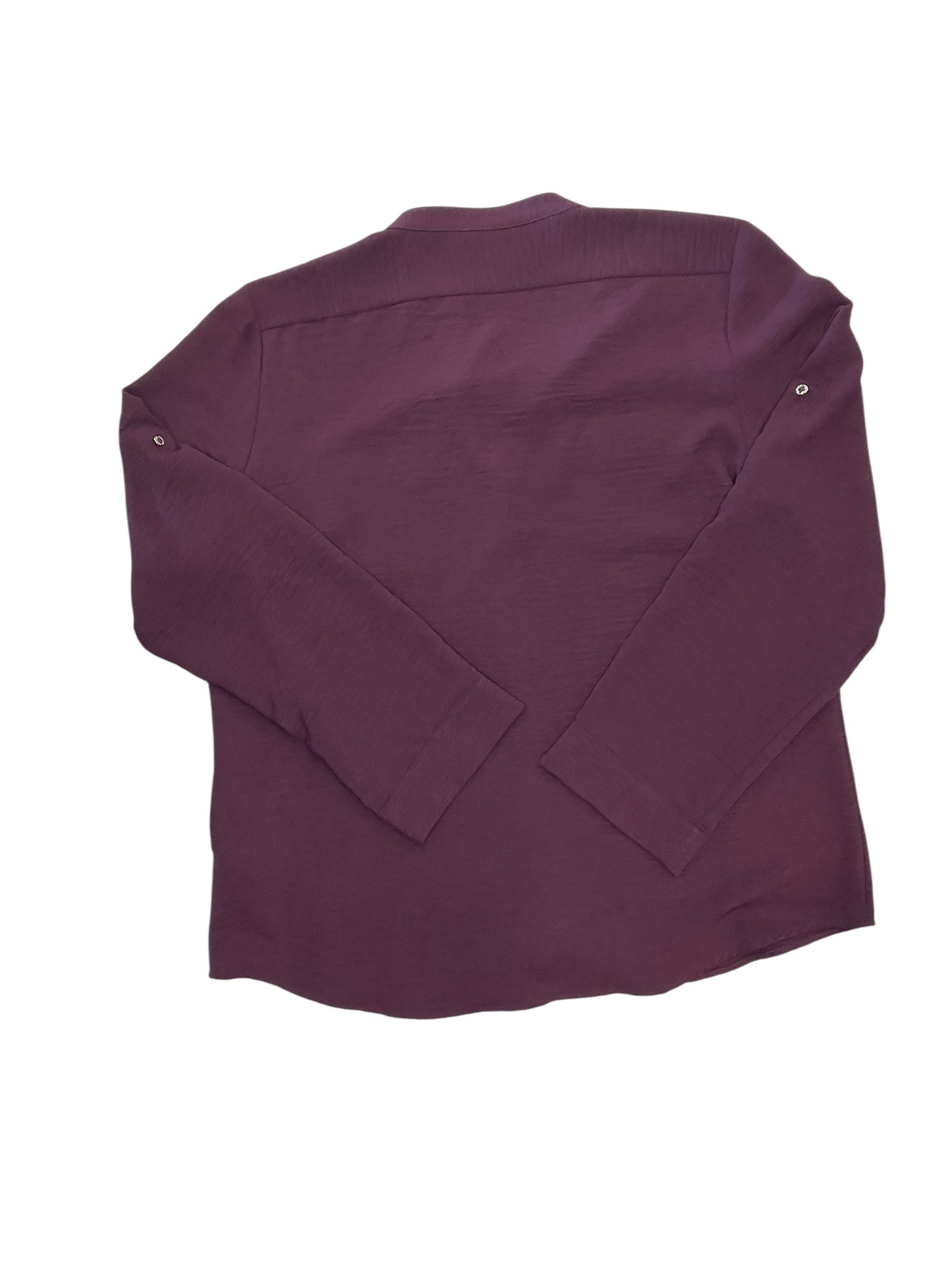 Blouse Ls By Calvin Klein In Purple, Size:Xl