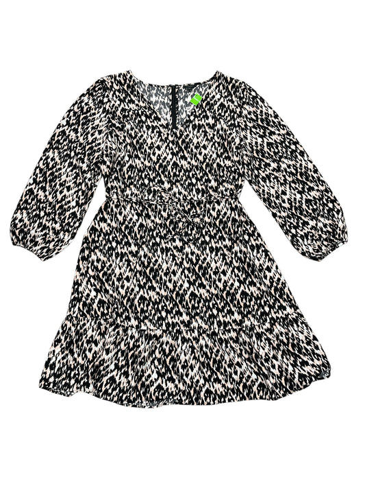 Dress Casual Midi By Ann Taylor In Black & Cream, Size:Xl