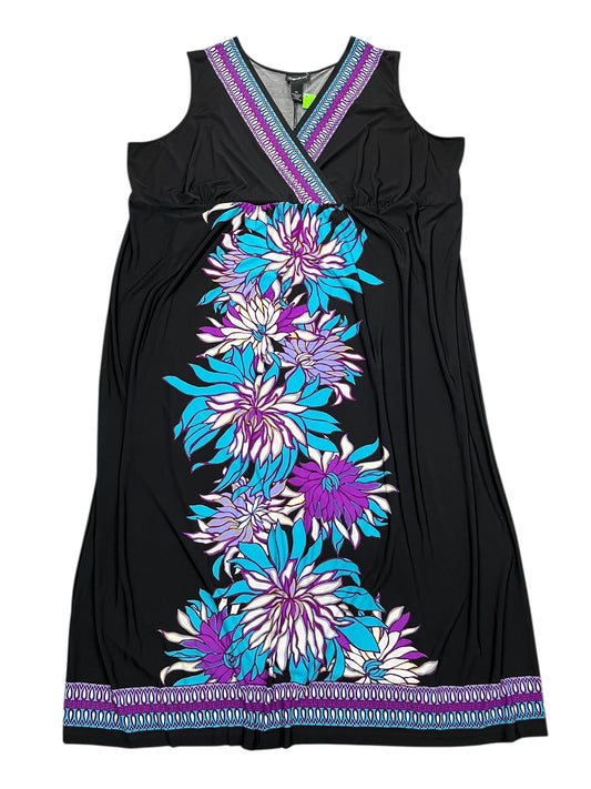 Dress Casual Midi By Maggie Barnes In Black & Blue, Size:3