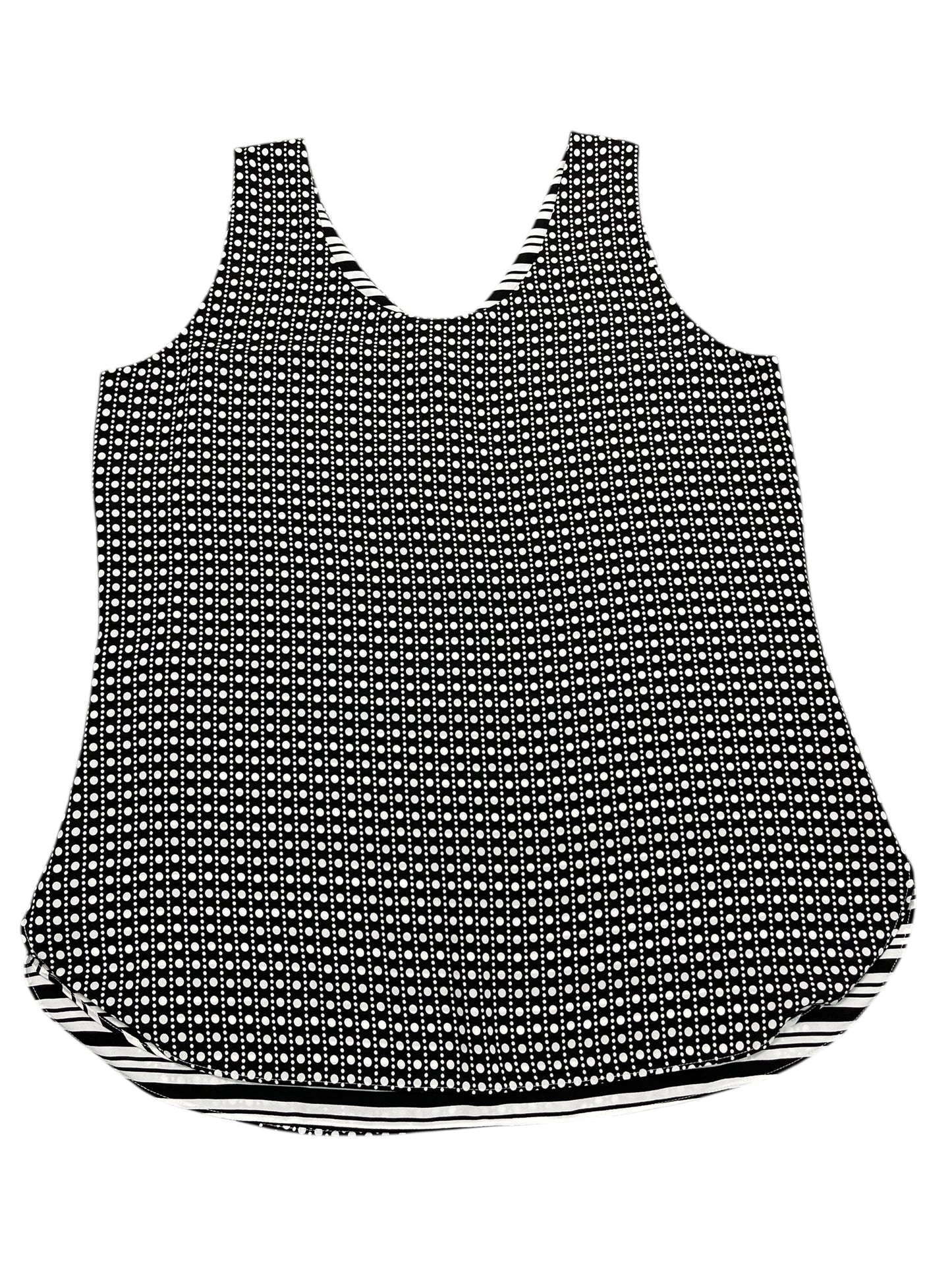 Blouse Sleeveless By Chicos In Black & White, Size:M