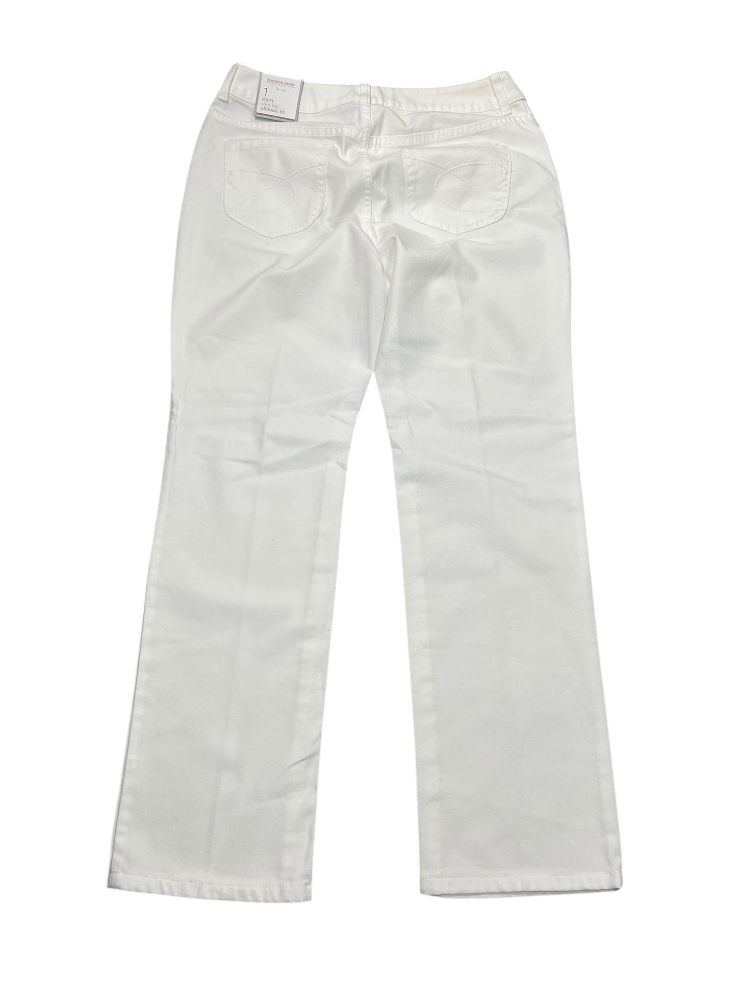 Jeans Straight By Chicos In White Denim, Size:Mp