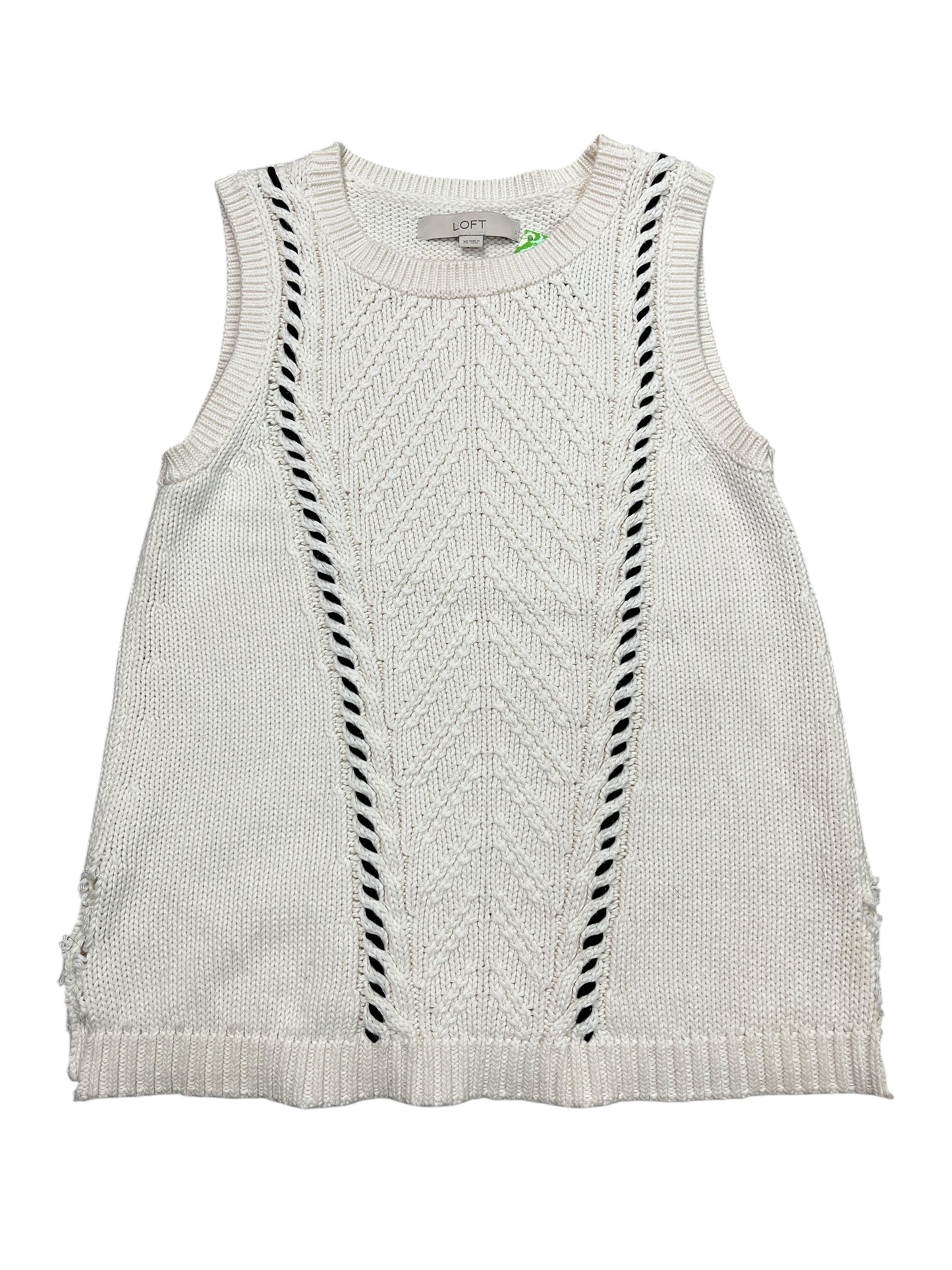 Vest Sweater By Loft In White, Size:Xs